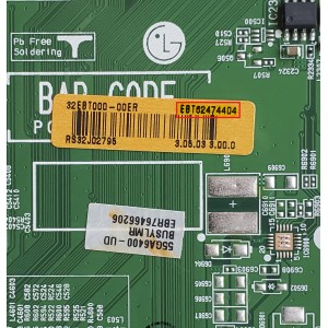 MAIN PARA TV LG / NUMERO DE PARTE EBT62474404 / EAX65081205(1.1) / EBR76466205 / PANEL LC550EUN(SF)(F2) / MODELO 55GA6400-UD.BUSYLMR